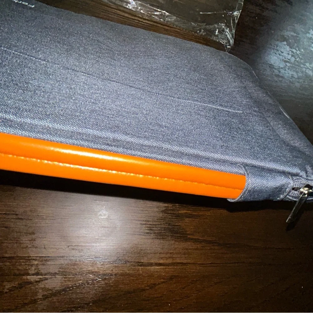 Minimalist Gray and Orange electronic Sleeve with Protective Padding